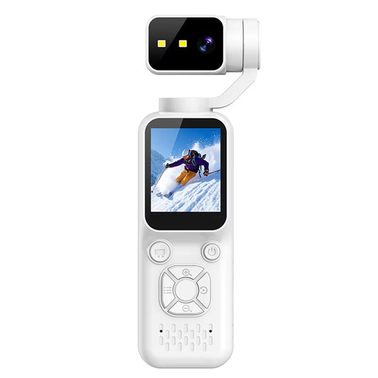 Action Camera 1080P HD Handheld Gimbal 1.4" IPS Screen Pocket Vlog Camcorder 110 Mins Recording Mini DV with Light for Sports